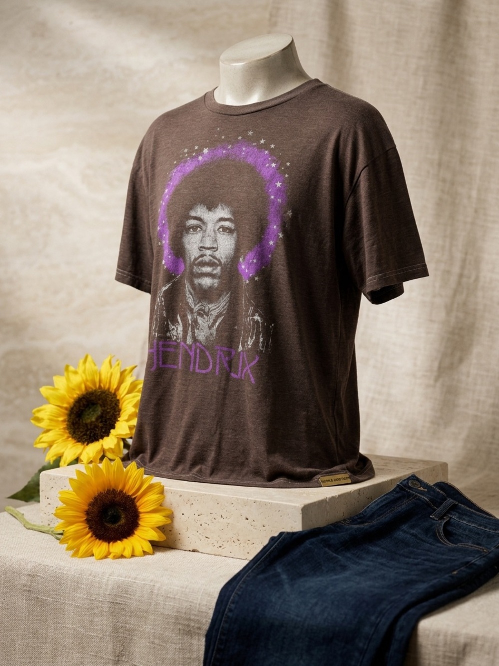 Ripple Junction Jimi Hendrix Purple Halo Graphic T-Shirt Vintage Style Men Women